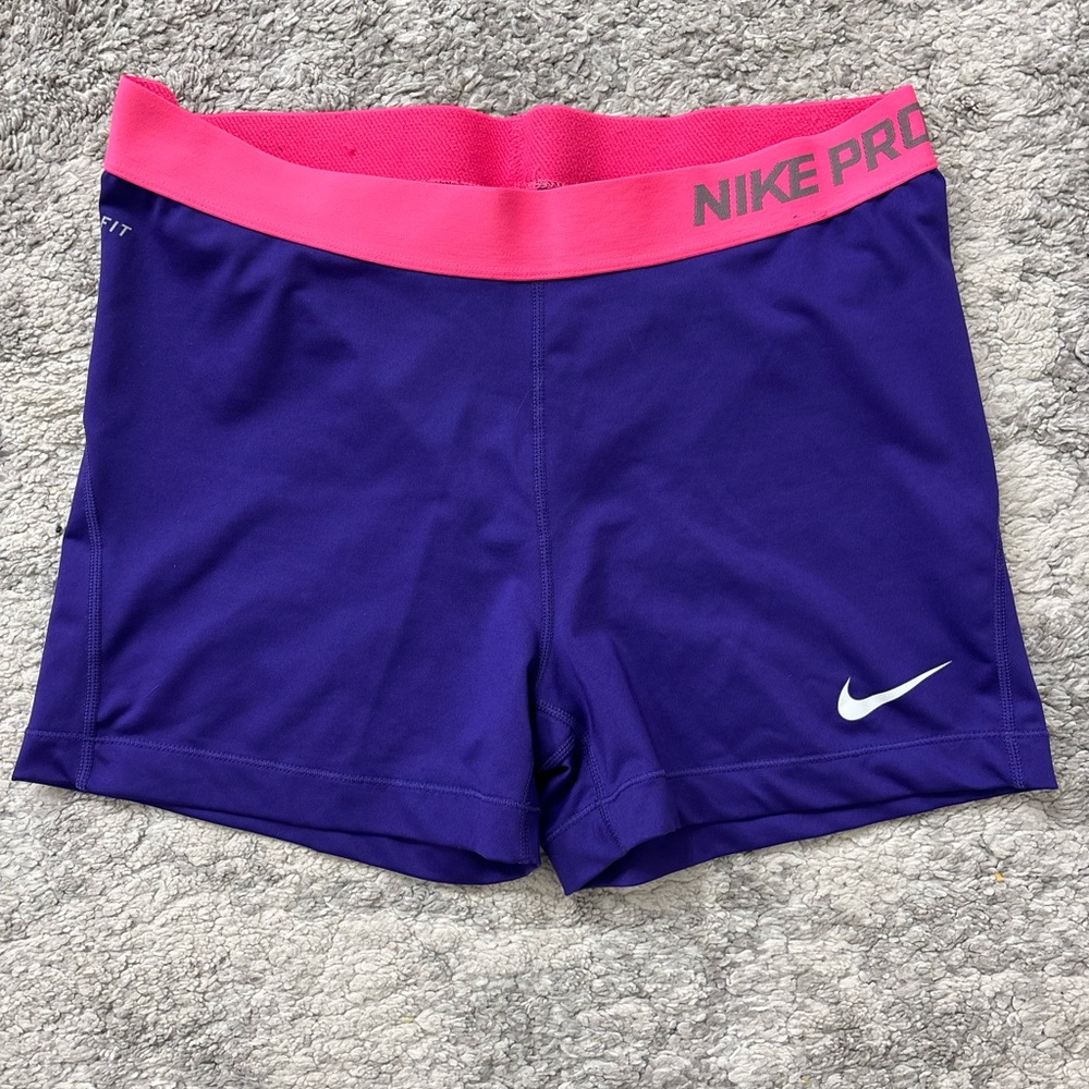 Nike Pro Purple and Pink Activewear Training Shorts Woman Size XL